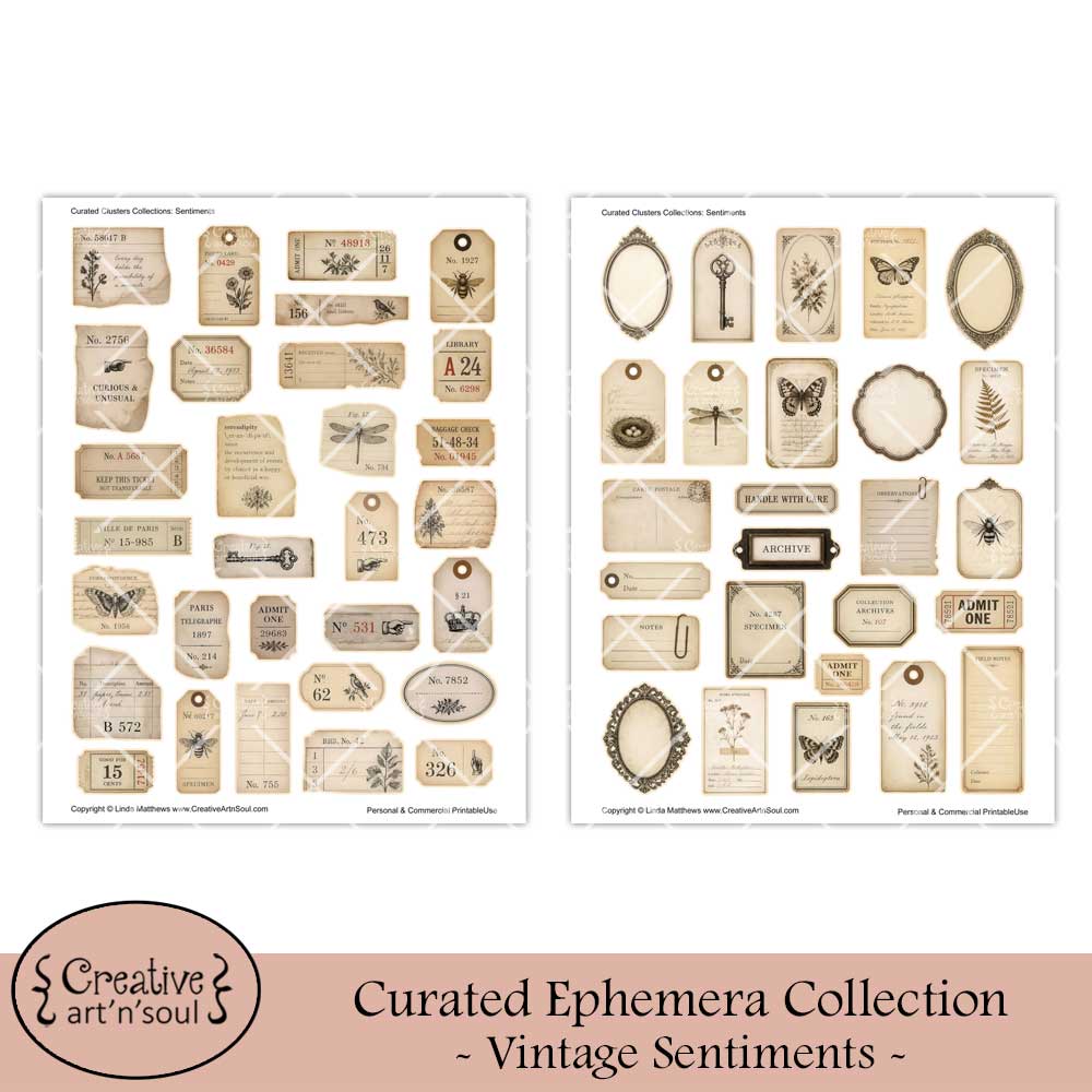 Printable Junk Journal Cluster Embellishments Printable Junk Journal Cluster Embellishments