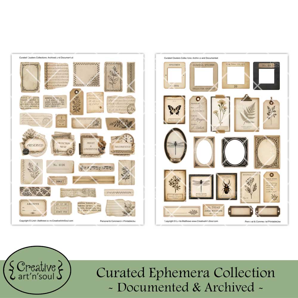 Printable Junk Journal Cluster Embellishments Printable Junk Journal Cluster Embellishments
