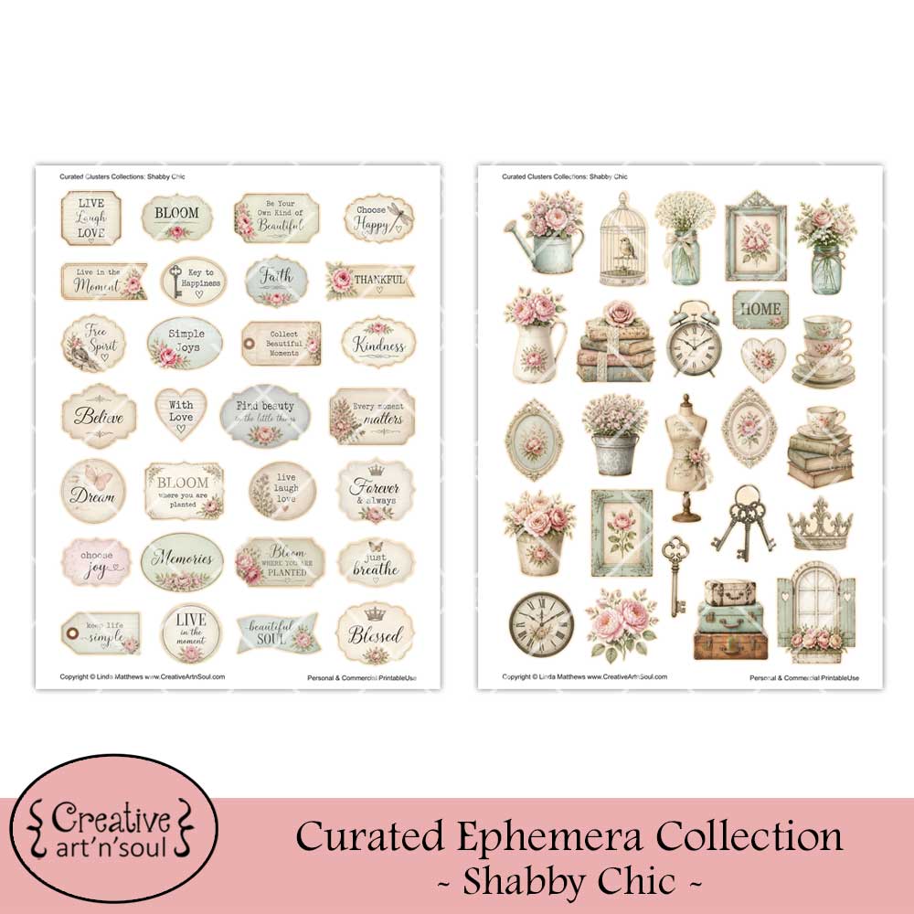 Printable Junk Journal Cluster Embellishments Printable Junk Journal Cluster Embellishments