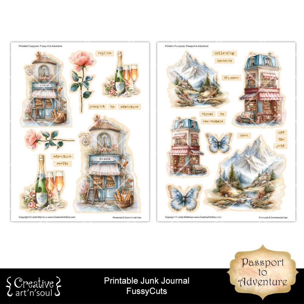 Printable Junk Journal Fussycuts and Stickers Printable Junk Journal Fussycuts and Stickers