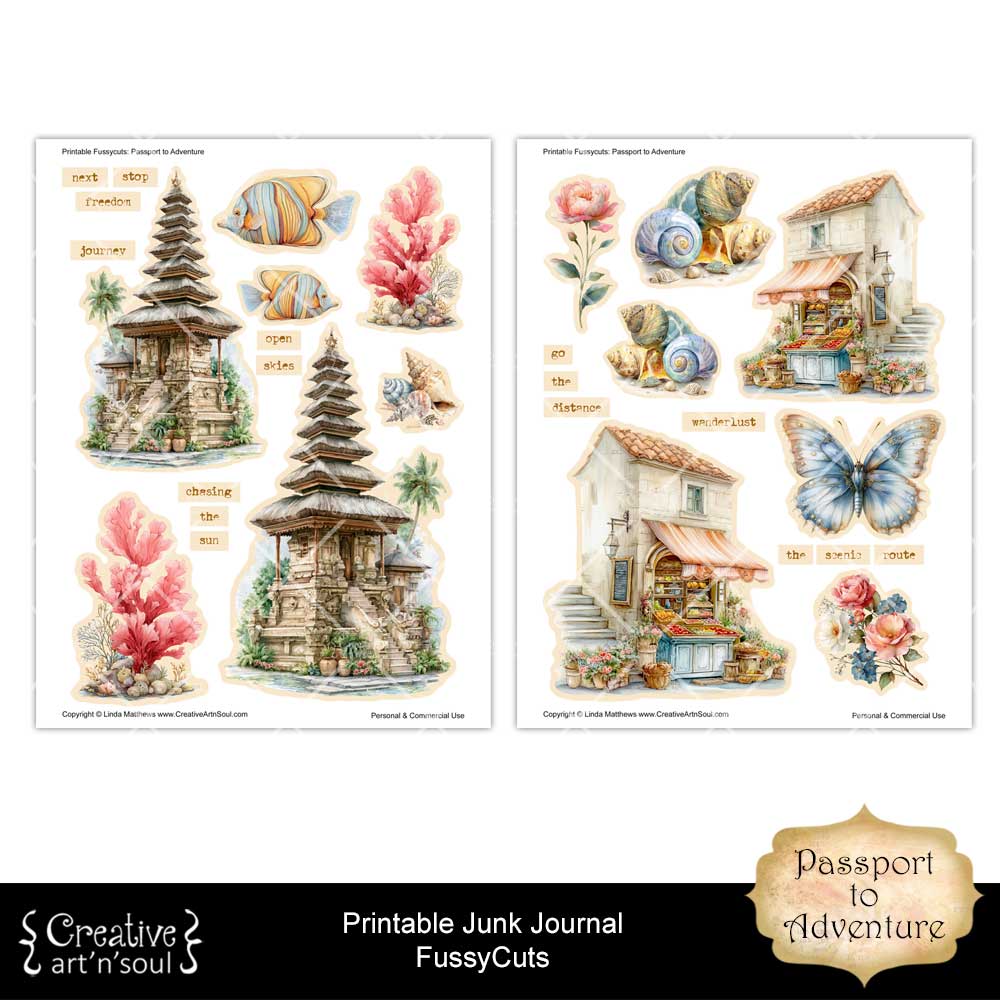 Printable Junk Journal Fussycuts and Stickers Printable Junk Journal Fussycuts and Stickers