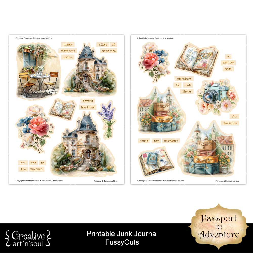 Printable Junk Journal Fussycuts and Stickers Printable Junk Journal Fussycuts and Stickers