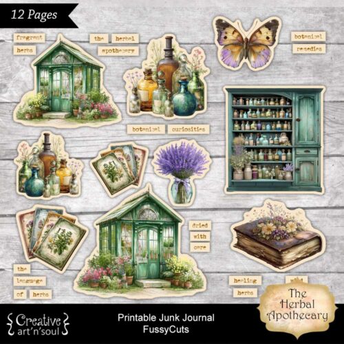 Printable Junk Journal Fussycuts and Stickers