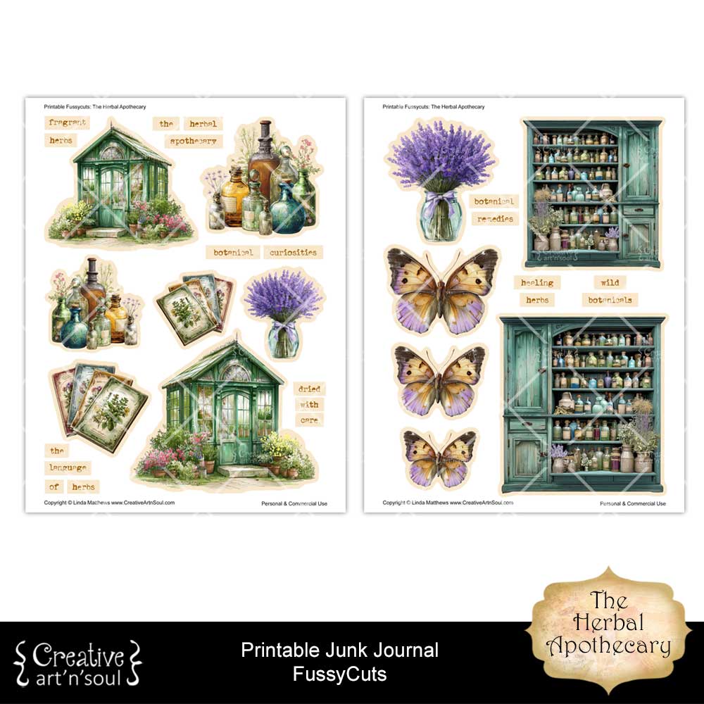 Printable Junk Journal Fussycuts and Stickers Printable Junk Journal Fussycuts and Stickers