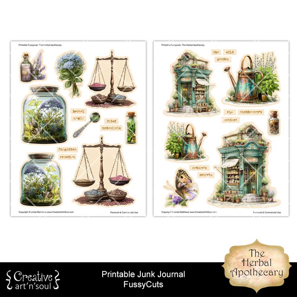 Printable Junk Journal Fussycuts and Stickers Printable Junk Journal Fussycuts and Stickers