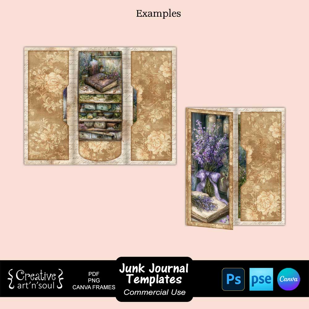 Junk Journal Templates, Waterfall Cards Folio Junk Journal Templates, Waterfall Cards Folio
