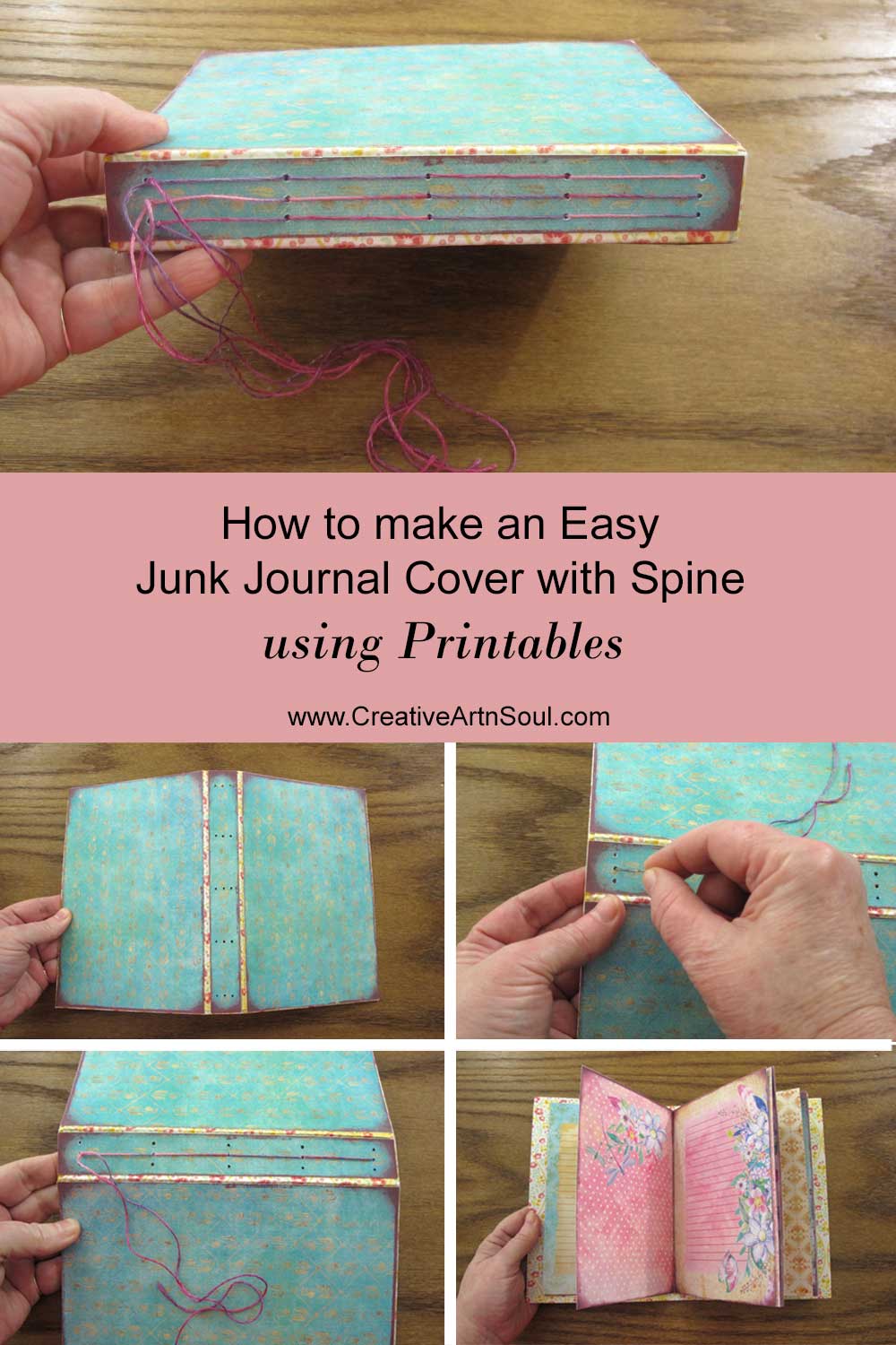 How to make an Easy Junk Journal Cover with Spine using Printables