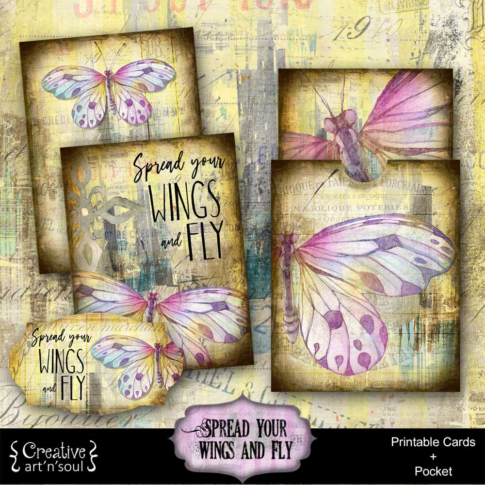 Spread Your Wings & Fly Printable Cards