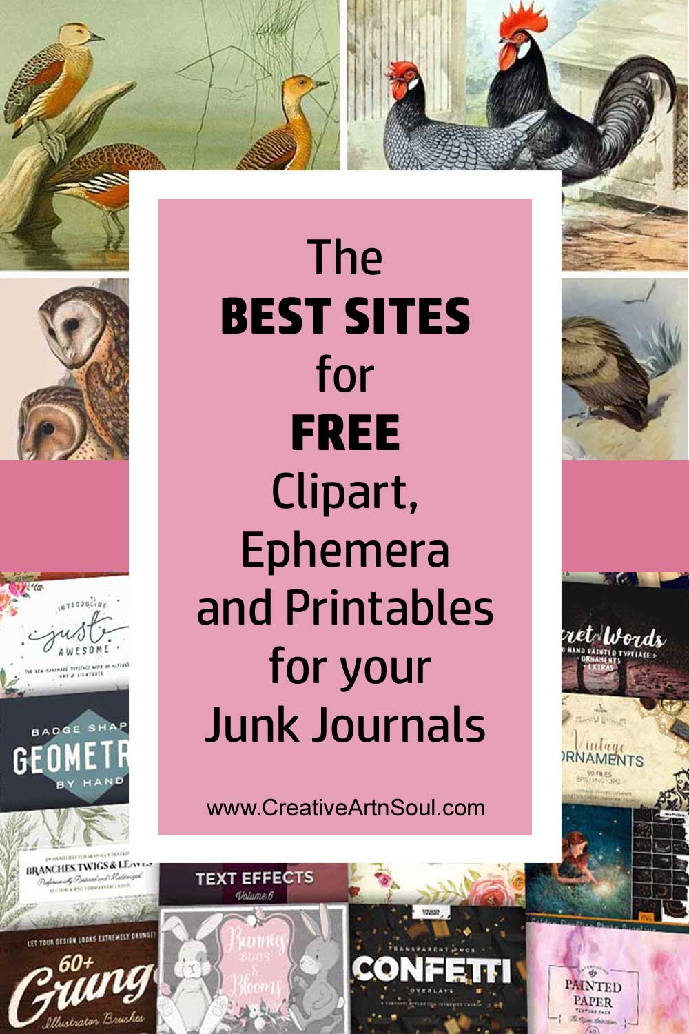 Best Sites for Free Clipart, Ephemera and Printables for your Junk Journals and Art Journals