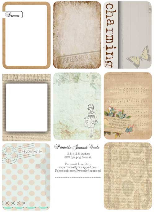 Free Printable Journal Cards for your Junk Journals