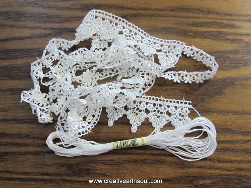 How to Tea-Dye Lace and Thread for a Vintage Look