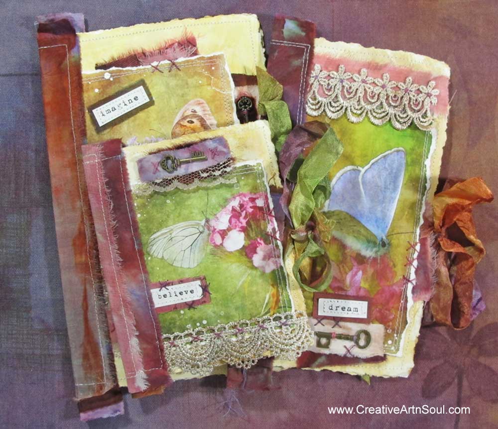 Mixed Media Art Journal, Handmade Mini Journal, Dream, 