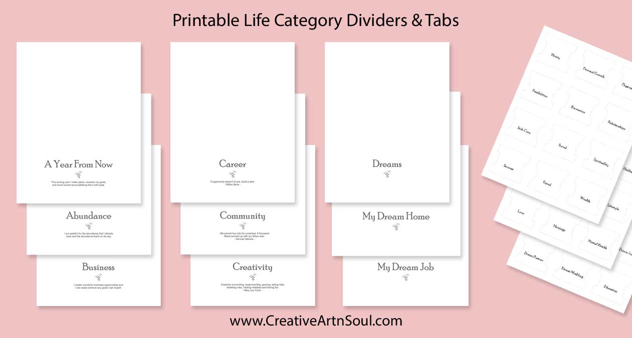 Life Category Section Dividers