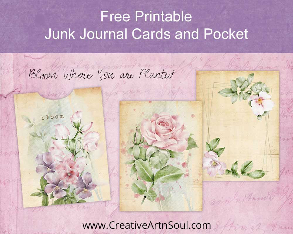 Free Printable Junk Journal Cards and Pocket