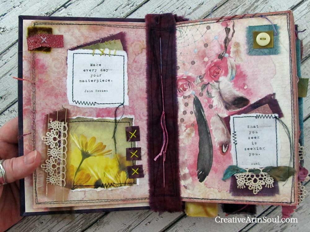 More pages of my personal junk journal. Pictures taken before