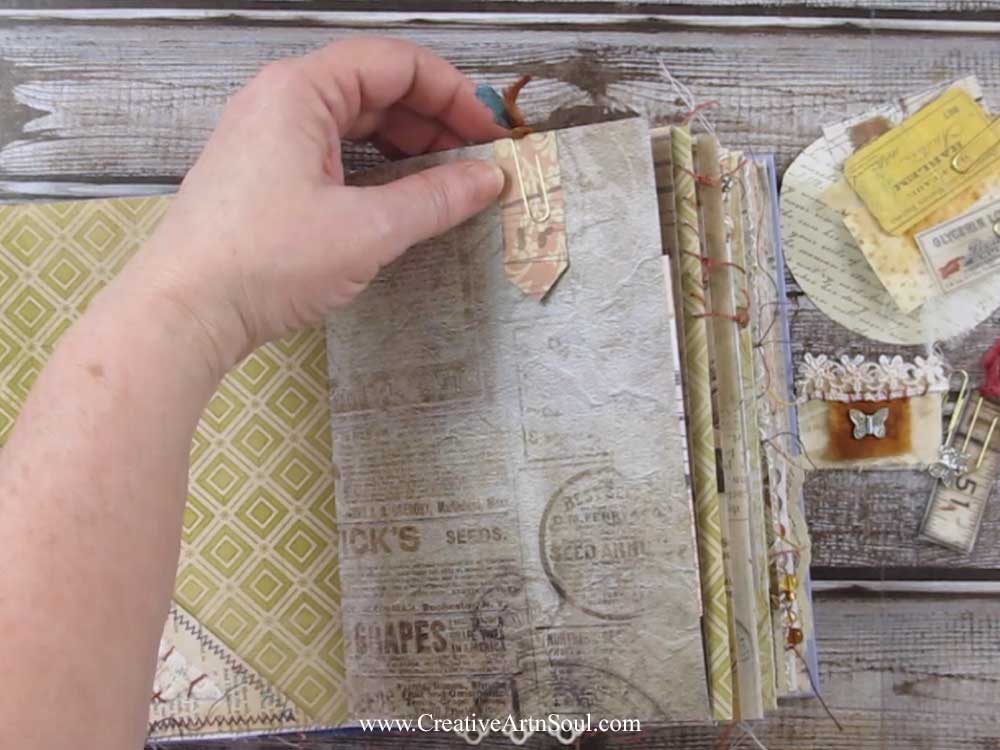 How to make a Junk Journal with Fabric Embellishments