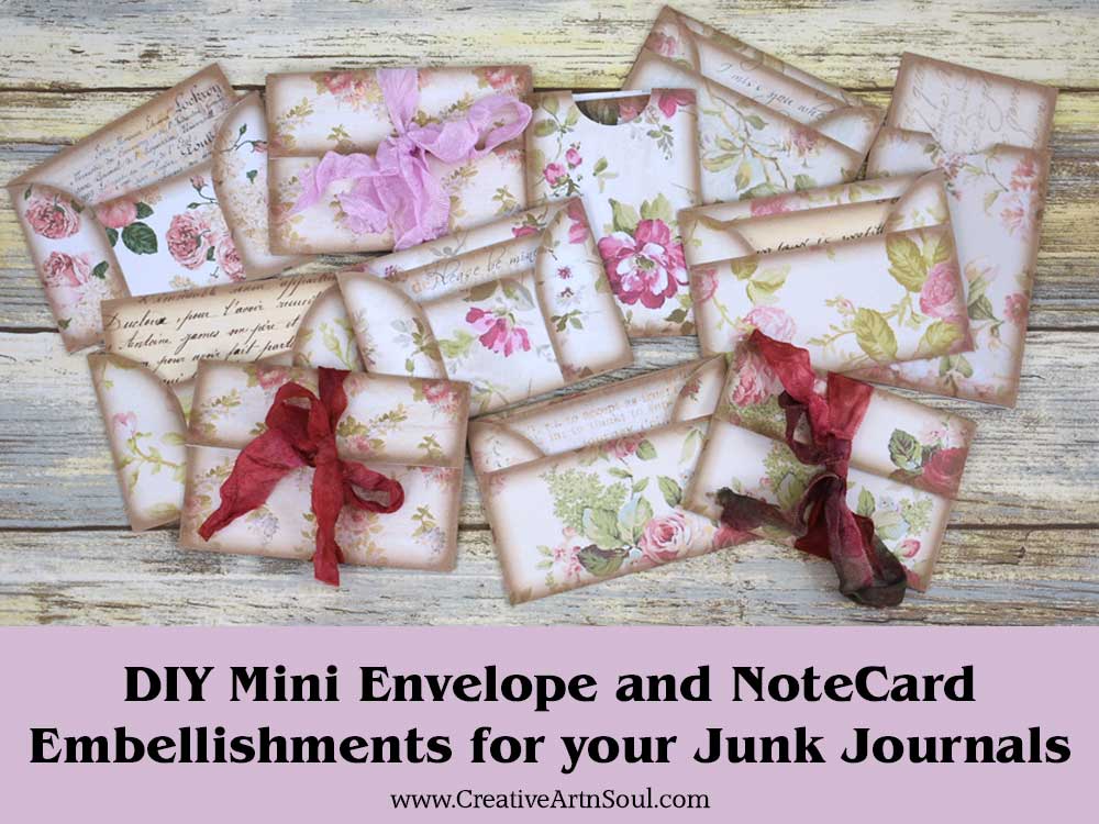 DIY Mini Envelope and NoteCard Printable Junk Journal Embellishments