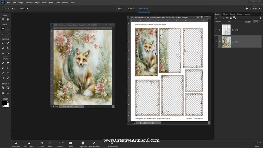 How to make Printable Junk Journal Pages with Stitched Edges