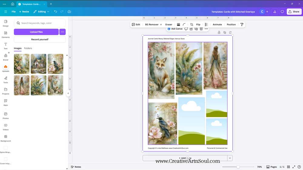 How to make Printable Junk Journal Pages with Stitched Edges