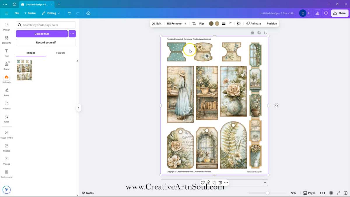 How to Cut Junk Journal Printables using the Brother Scan'N'Cut Machine