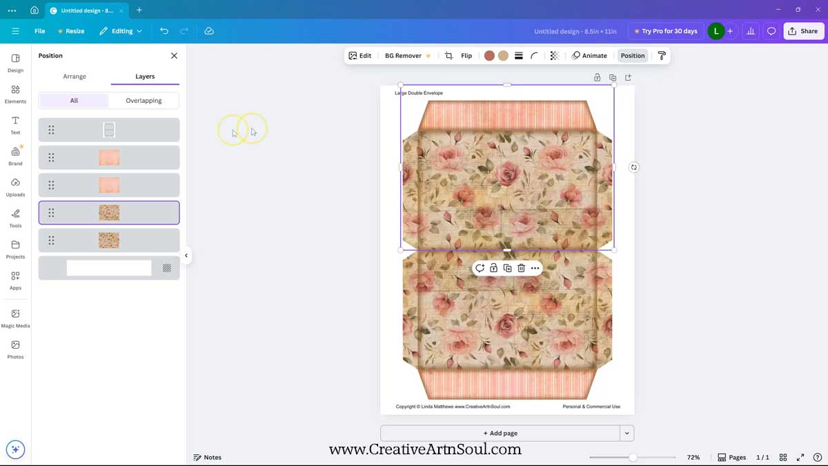 DIY Printable Junk Journal Double Envelope