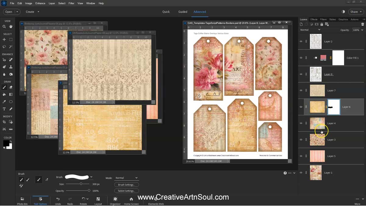 Make Unique Printable Junk Journal Pages using Quick and Easy Overlay Templates