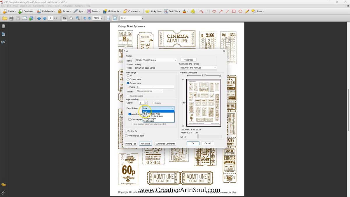 DIY Printable Junk Journal Vintage Ticket Ephemera