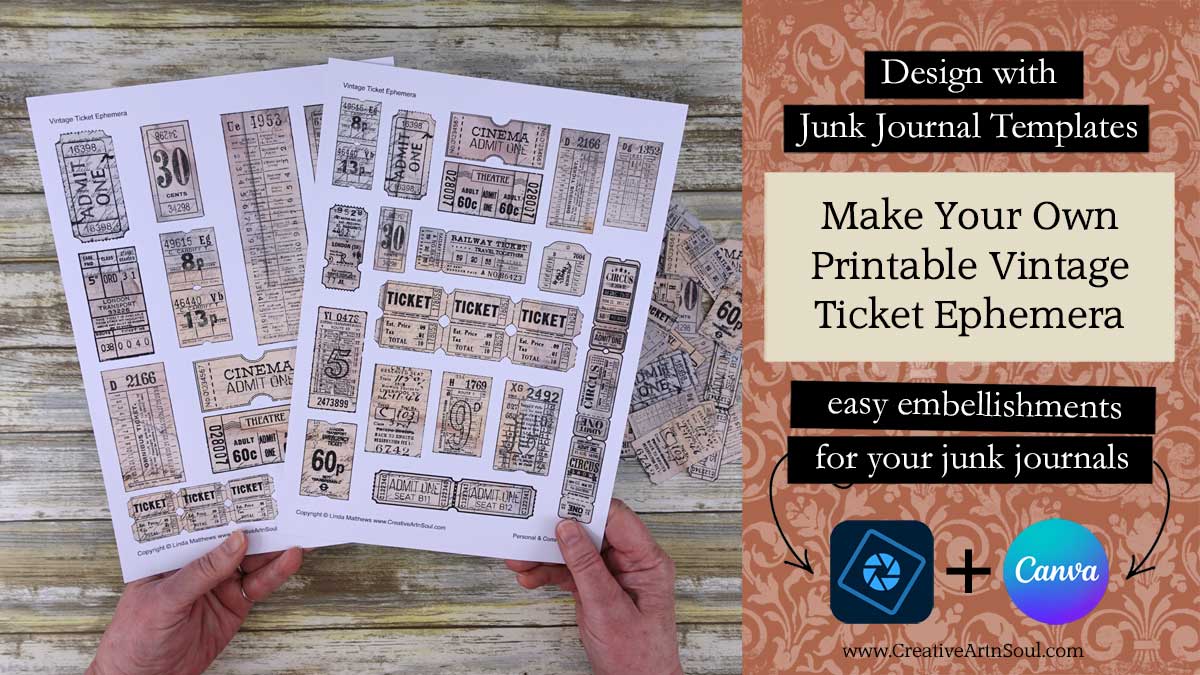 DIY Printable Junk Journal Vintage Ticket Ephemera