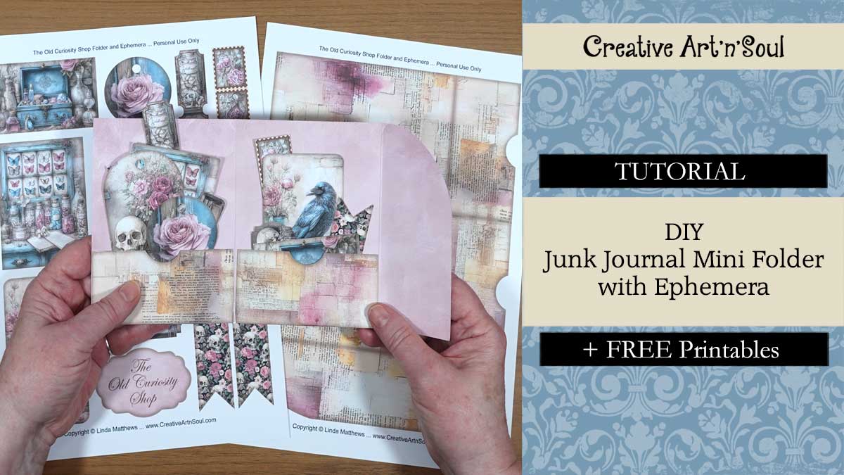 Free Printable Junk Journal Mini Folder with Ephemera