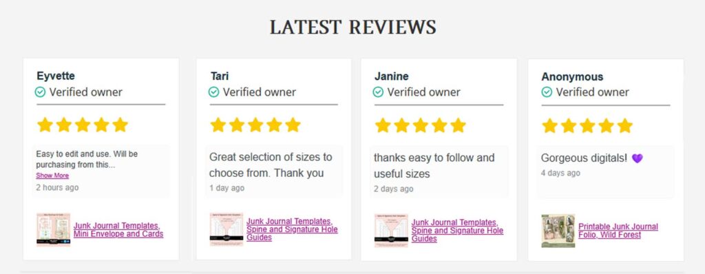Junk Journal Reviews