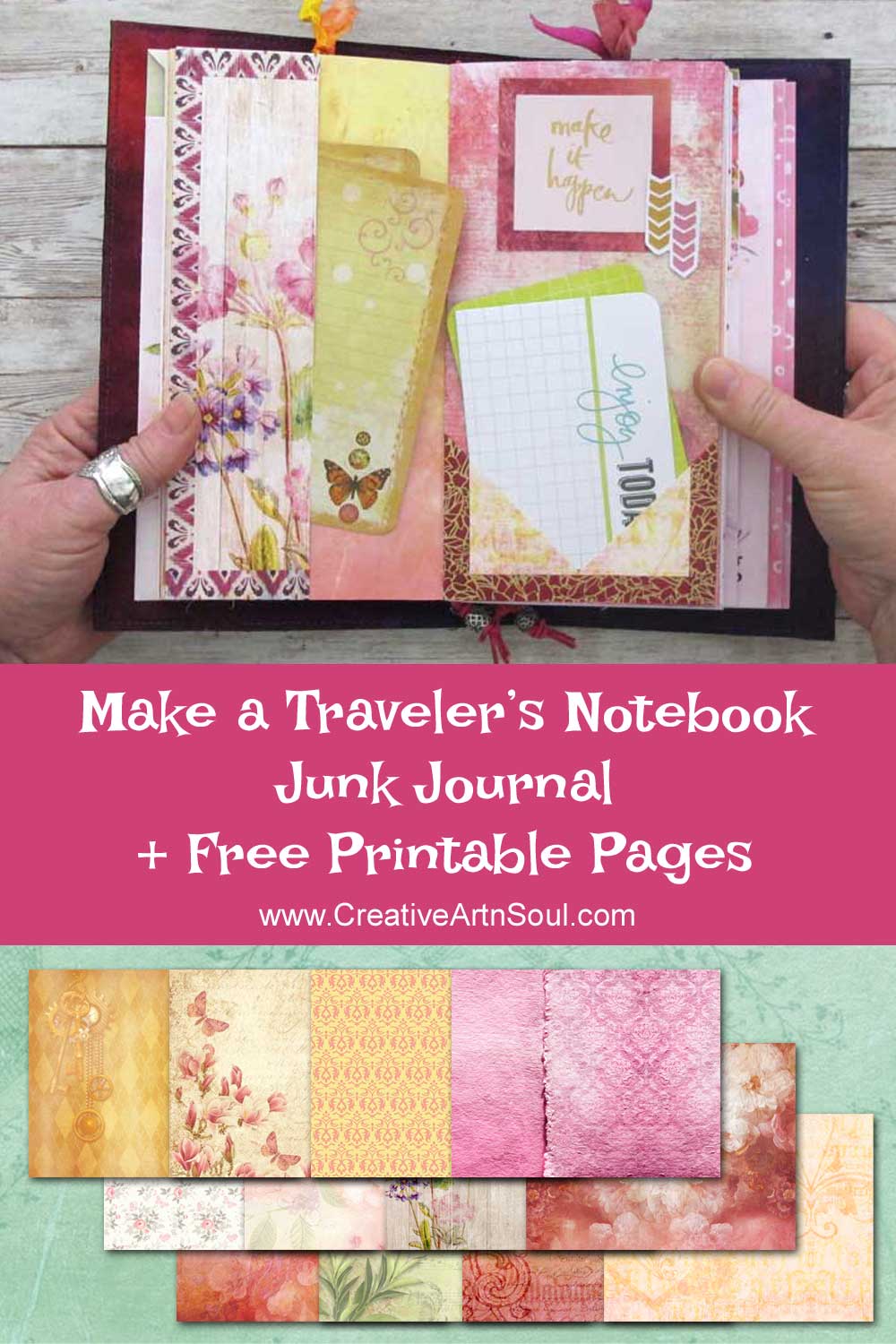 Travelers Notebook Insert Handmade Junk Journal Ephemera Fauxdori