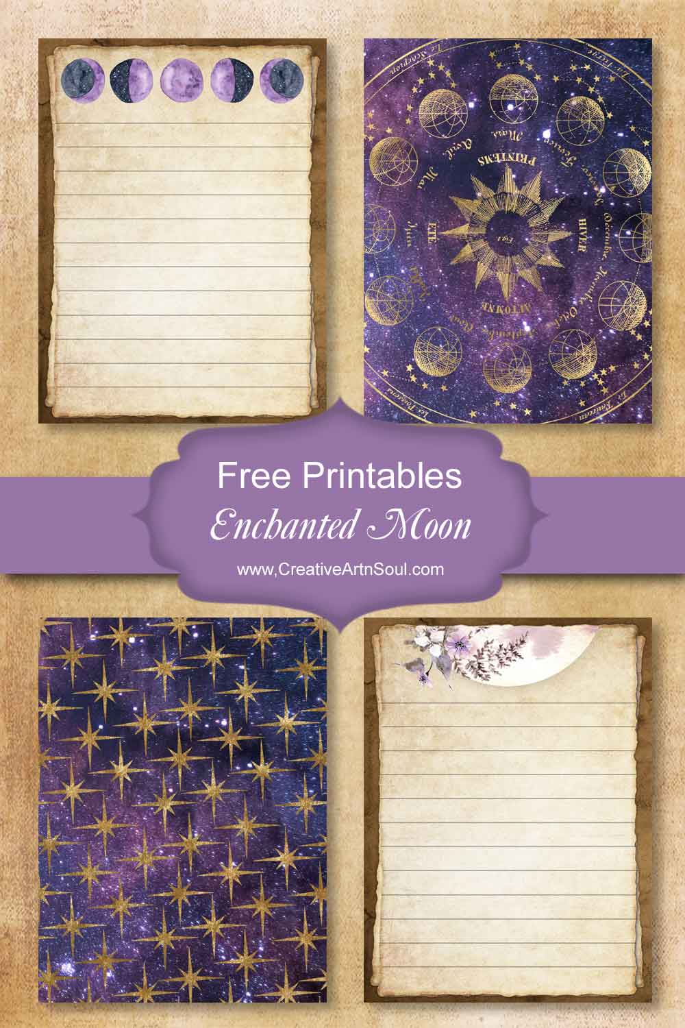 Enchanted Moon Printable Journal Cards