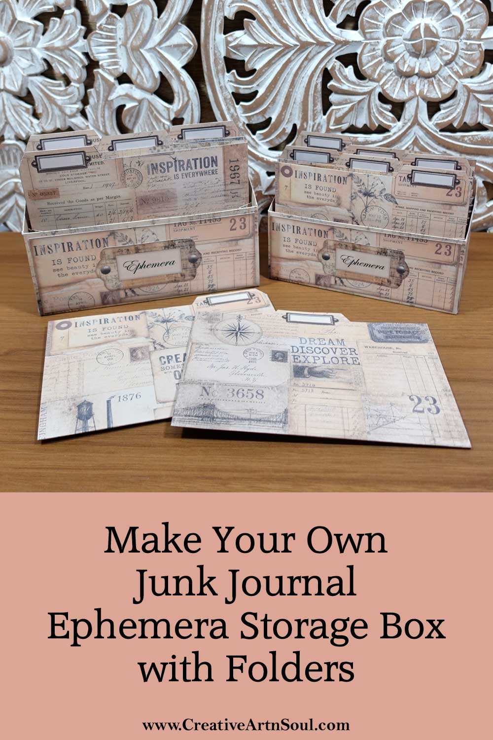 Make Your Own Junk Journal Ephemera Storage Box with Folders
