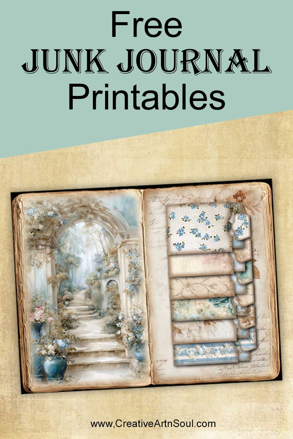 Free Printable Junk Journal Cascading Pockets Set