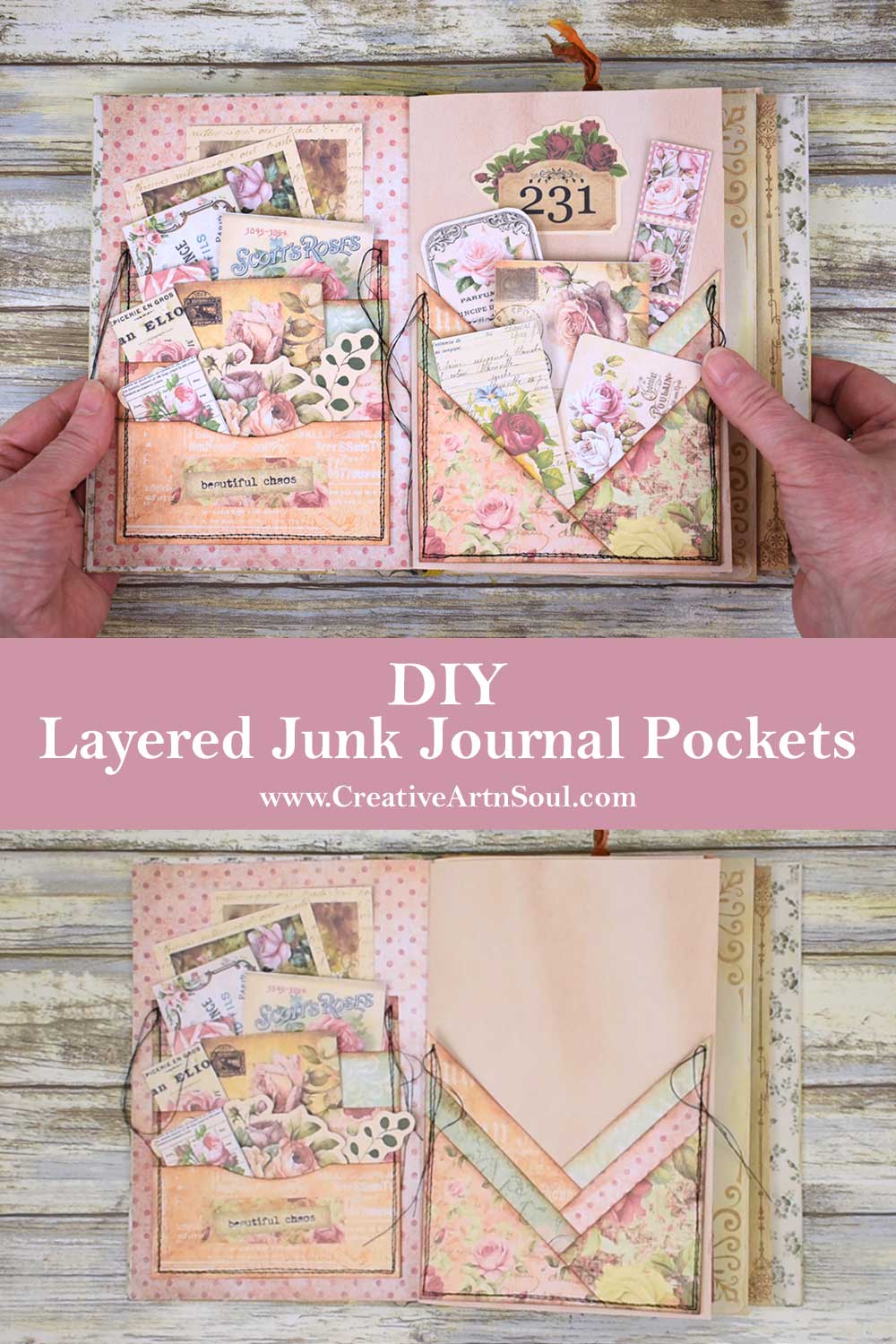 DIY Easy Layered Junk Journal Pockets