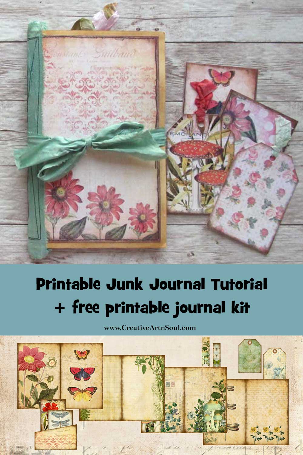 Easy Printable Junk Journal Tutorial + Free Printable Junk Journal Kit >  Creative ArtnSoul