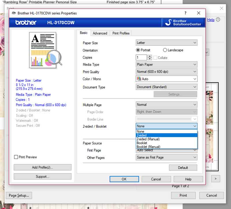 Printing Tips for Printable Planners